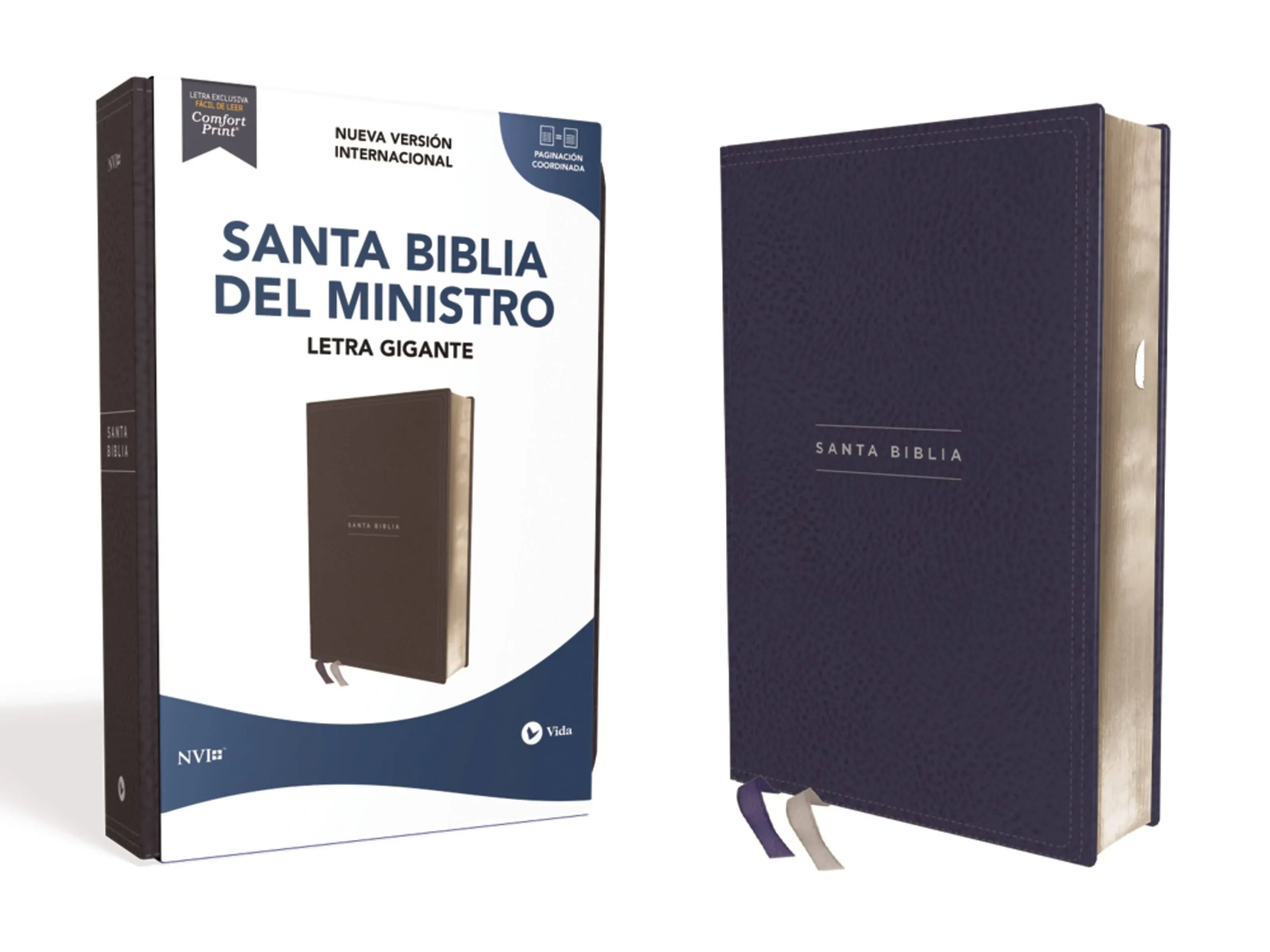 "NVI Minister's Holy Bible--soft leather-look, navy blue (indexed)"