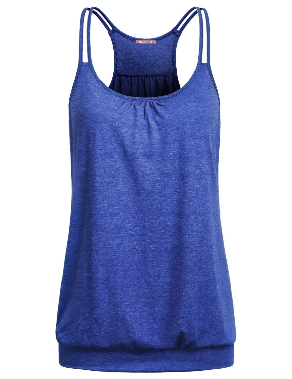 NEWMEEN Women's Scoop Neck Spaghetti Strap Racerback Sports Cami Tank Tops