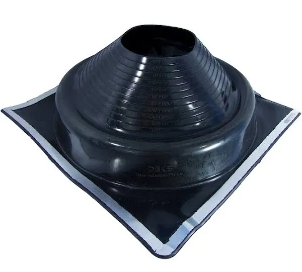 Dektite Premium #9 Black EPDM Metal Roof Pipe Flashing, Square Base, Pipe OD 9" to 20"