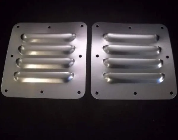 Rodlouvers Pair of Straight Aluminum 5A 4 Louver Hood Panels Bolt-On Kit at ...