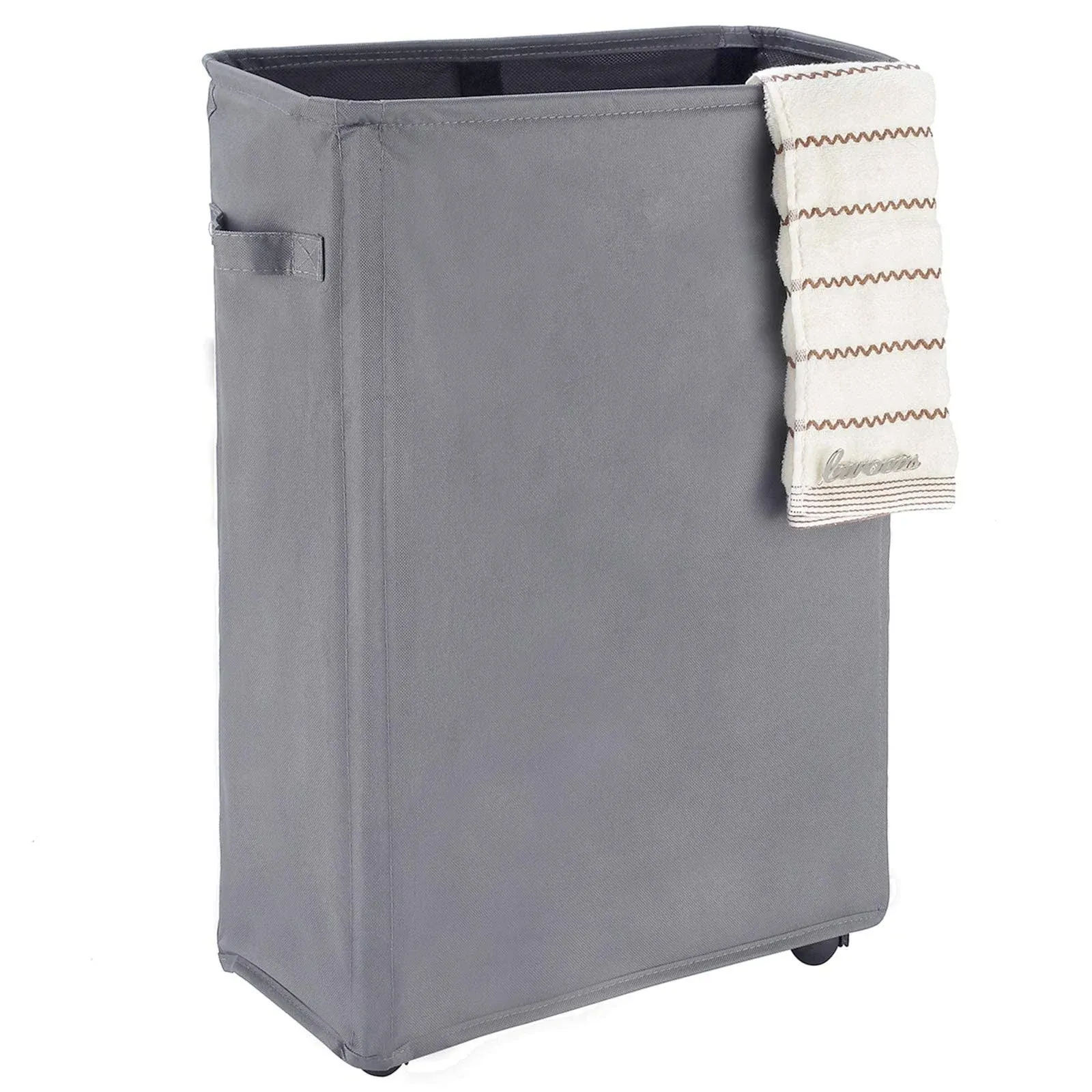 Caroeas 22" Slim Rolling Laundry Basket with Card Waterproof Laundry Storage Ham