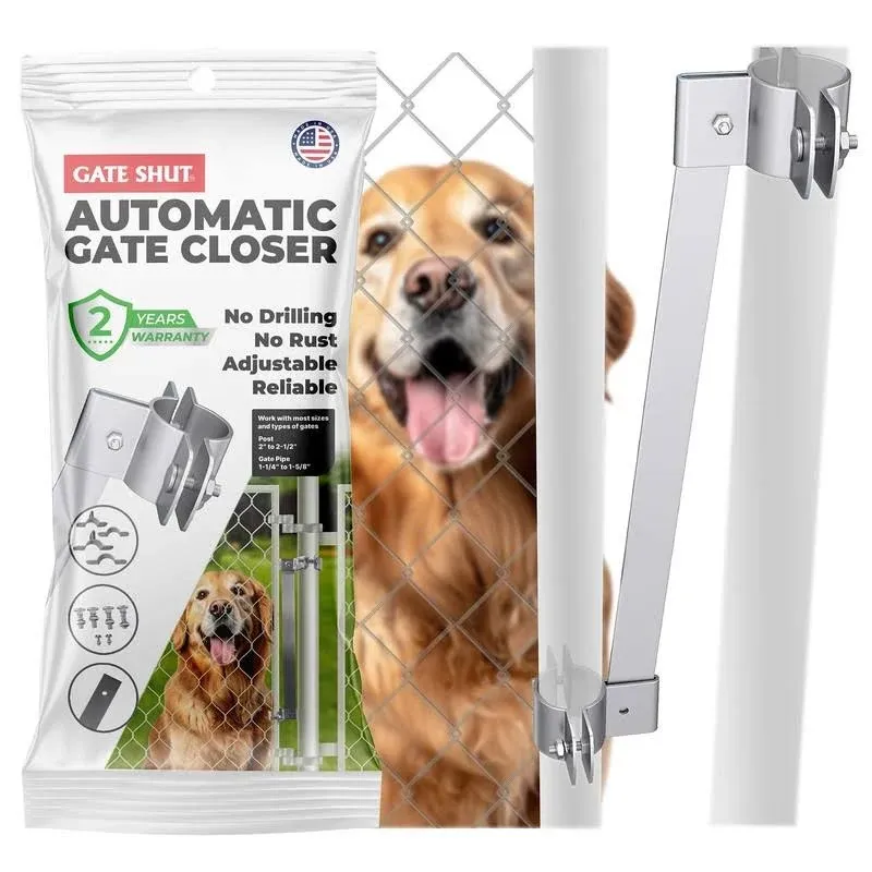 Gate Shut Sta-klos Gate Closer – Self Closing for Outdoor Gate, Dog & Pool Gate, Chain Link Fence Spring, Gate Spring, Gate Hardware, Self Closer for Door, Automatic, Adjustable Tension – Made in USA