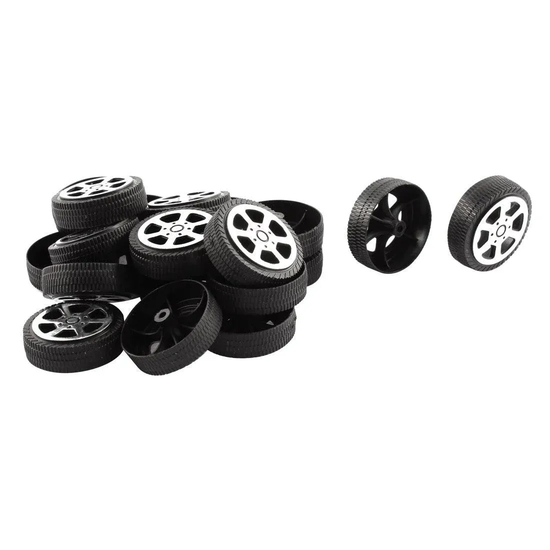 Plastic Roll 2mm Dia Shaft Car Truck Model Toys Wheel 30mmx9mm 20pcs