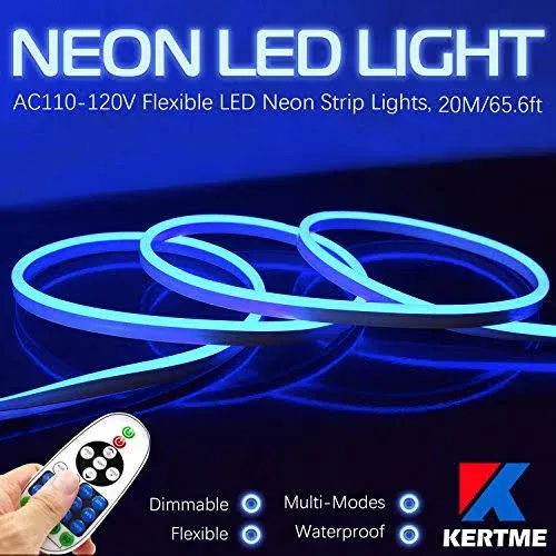 KERTME Neon LED Type AC 110-120V LED Neon Light Strip, Flexible/Waterproof ...