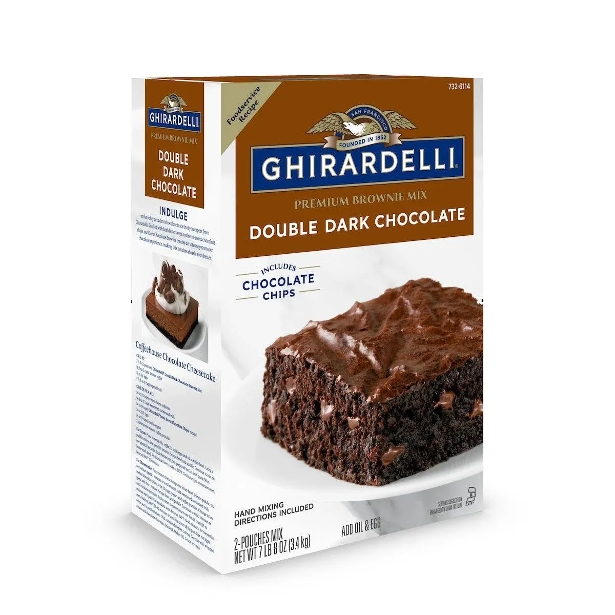 Ghirardelli Dark Chocolate Brownie Mix with Chocolate Chips in the Mix 20 Oz. (2 Pack)