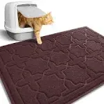 Yimobra Cat Litter Mat, 35.4"x23.6" Litter Box Mat with Litter Lock Mesh, Soft Cat Litter Mat Litter Trapping Mat, Easy to Clean, Non-Slip, Water Resistant, Litter Free Floors, Dark Coffee