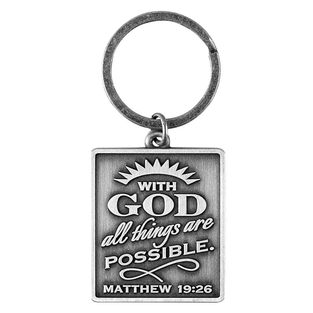 Dicksons with God All Things are Possible Matthew 19:26 Christian Key Ring Keychain