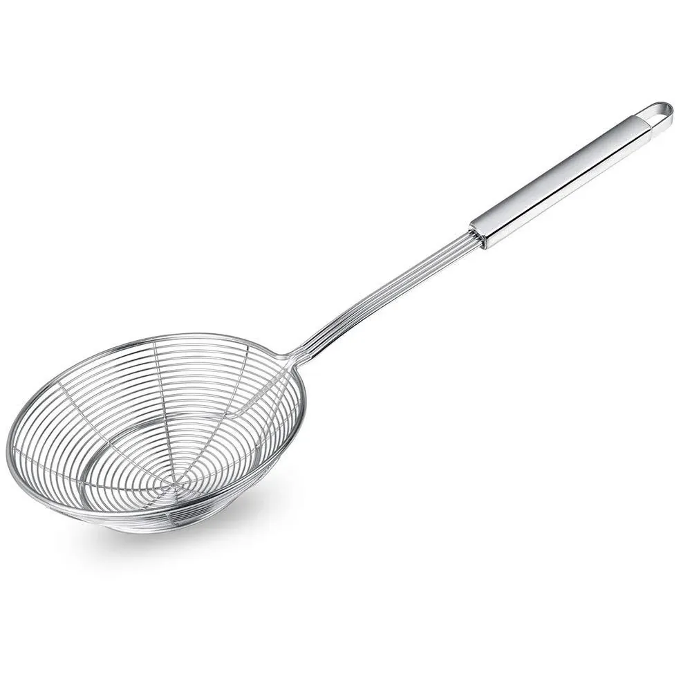 Stainless Steel Food Oil Pot Strainer Ladle Kitchen Tools Oval Fine Mesh Skimmer