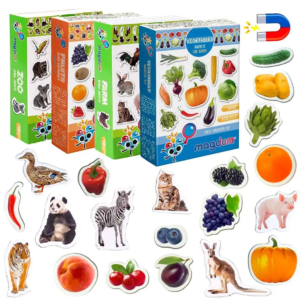 Magdum Set 85 Fridge Magnets for Toddlers - Kids Magnets for Fridge - Toddler ...