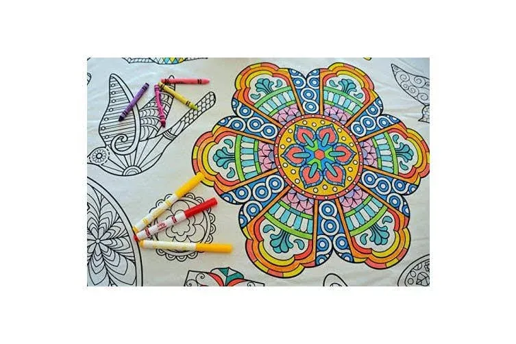 The Coloring Table - Colorable Mandala Tablecloth - Square