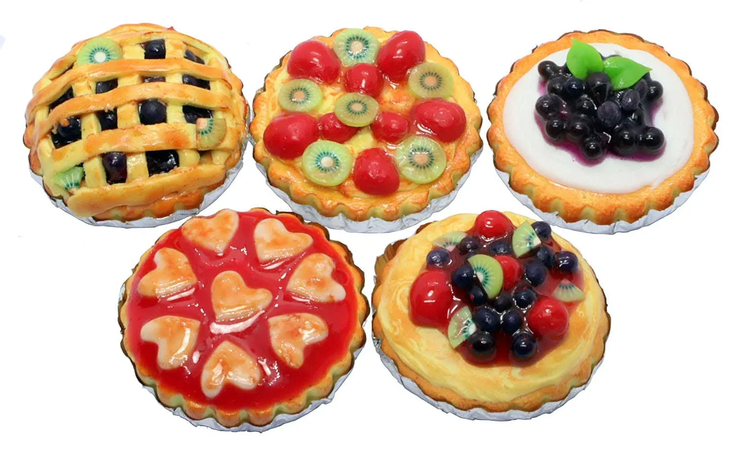 ThaiHonest Mixed 5 Assorted Lovely Pies Dollhouse Miniature Food,Tiny Food