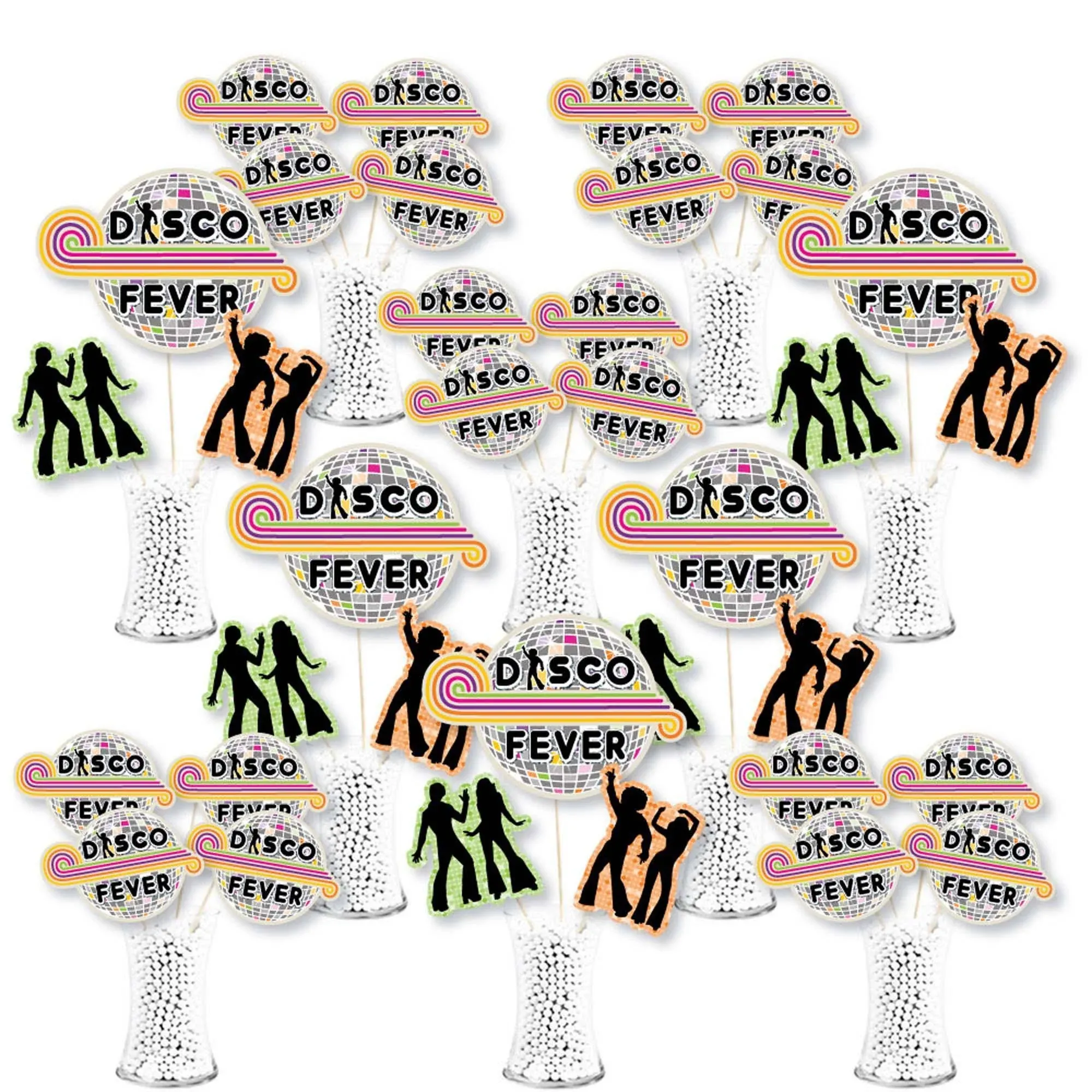 70’s Disco - 1970s Disco Fever Party Centerpiece Sticks - Showstopper Table Toppers - 35 Pieces