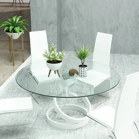 30 inch inch Round Glass Table Top, Clear Tempered Glass Table Top 1/4 inch inch Thick Round Polished Edge, Size: 30 Thick Round