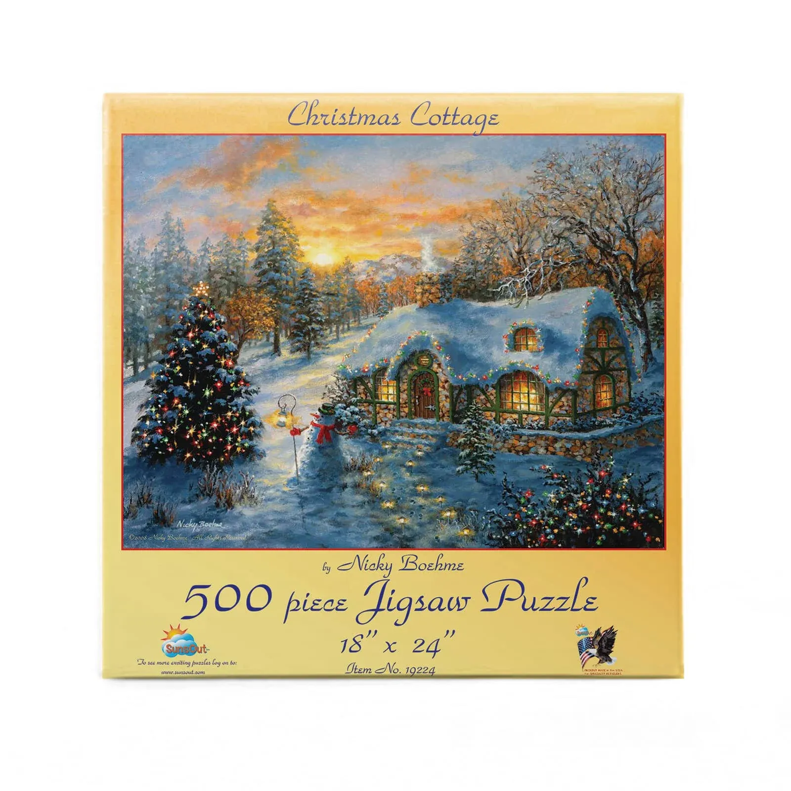 Christmas Cottage 500 pc Jigsaw Puzzle -Christmas Theme- by SunsOut