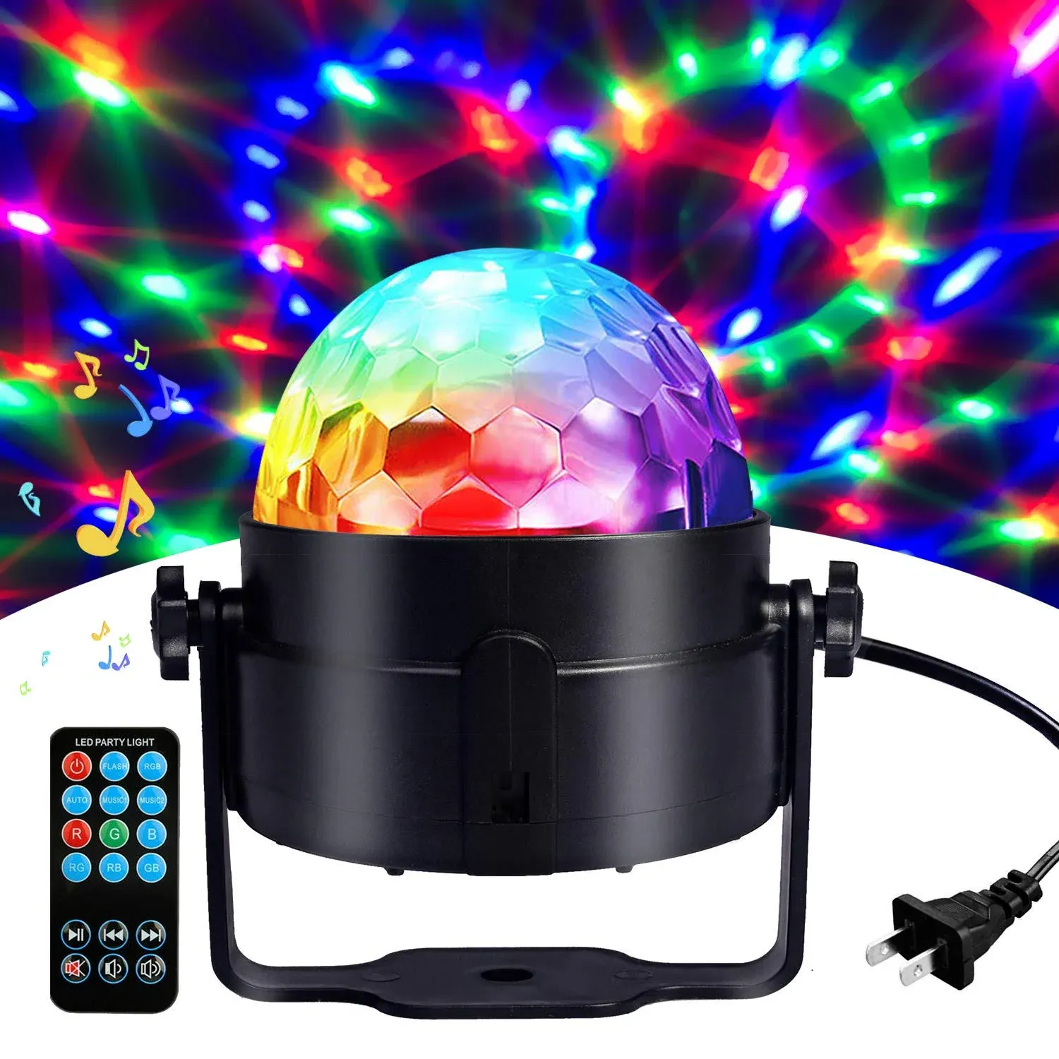 Disco Ball Disco Lights-COIDEA Party Sound Activated Storbe Light with Remote Control DJ Lighting,Led 3W RGB Light Bal, Dance lightshow for Halloween Home Room Parties Kids Birthday Wedding Show