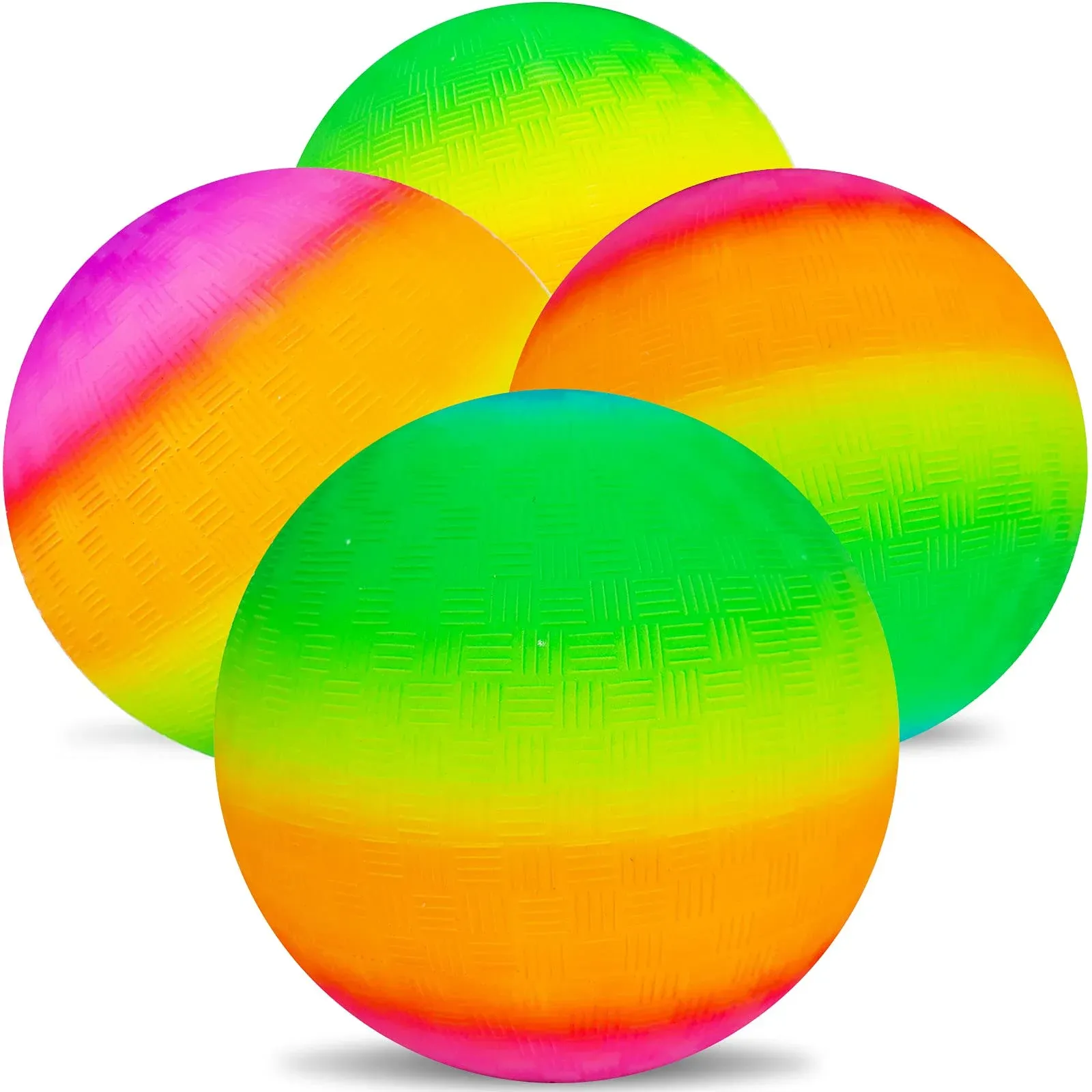 Visen 4pcs Rainbow Playground Balls for Kids&Adults with 1 Hand Pump,8.5Inch ...