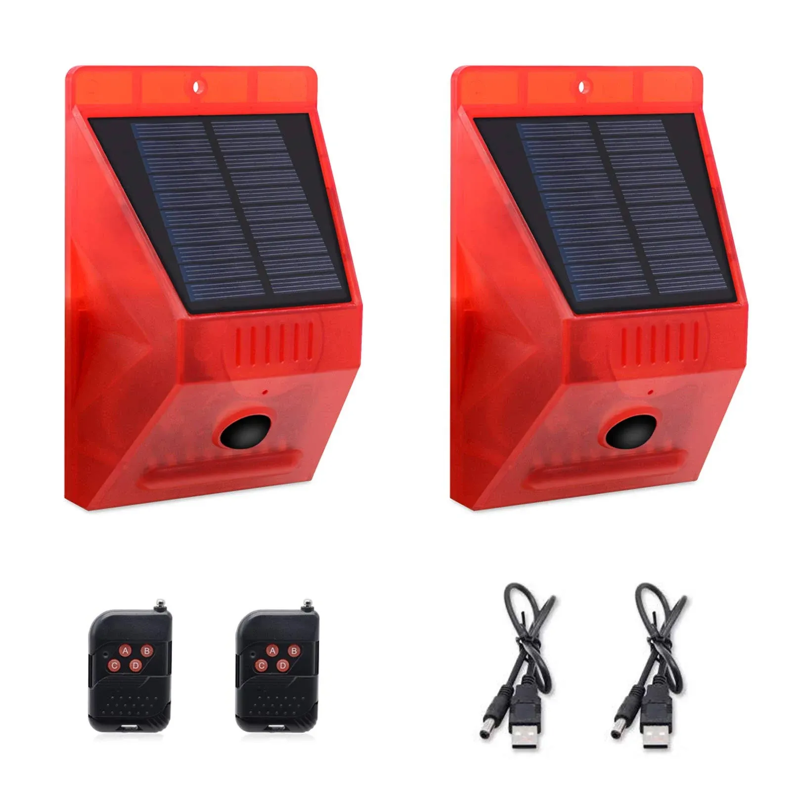 Solar Strobe Light with Remote Controller Motion Detector Outdoor Alarm Light ...