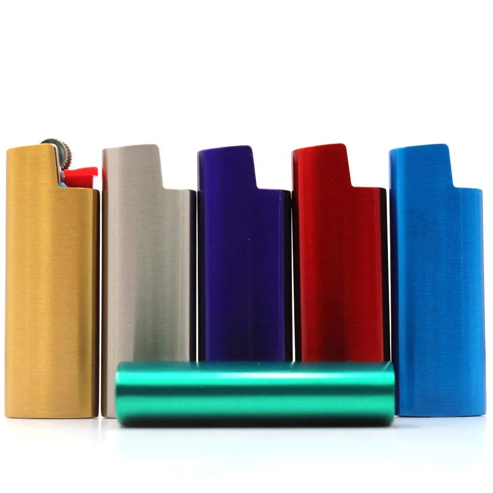 Lucklybestseller 6pcs Set Metal Lighter Case Cover Holder for Mini Bic Lighter J5