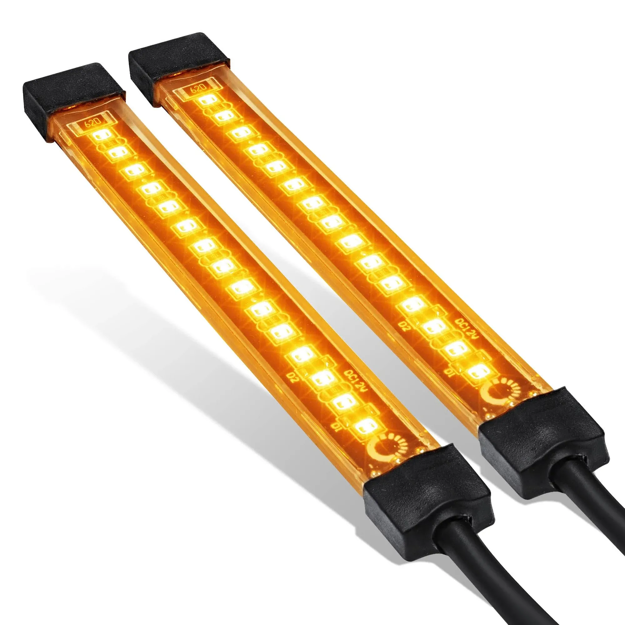 2pc 5" Amber LED Motorcycle Running & Turn Signal Tail Light Strip Kit for Bikes