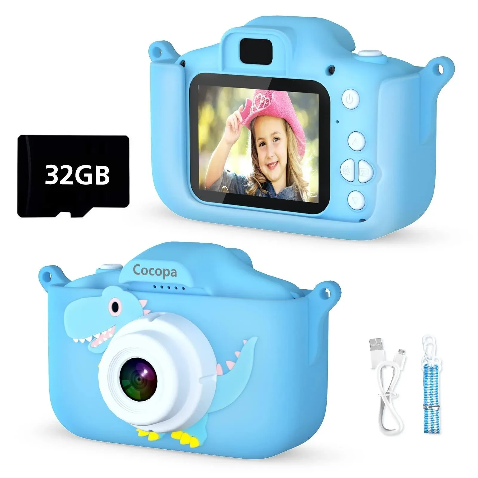  Kids Camera Toys for 3-12 Years Old Boys Girls,HD Digital Video Cameras Blue