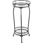 Kavlium Plant Stand Indoor Outdoor,Tall Black Metal Rustproof Stable Plant Stands,2 Tier 27.1 inch Multiple Plant Rack Holder Rack Flower Pot Stand