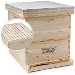 Honey Keeper Beehive 20 Frame Complete Box Kit (10 Deep and 10 Medium) with Metal Roof for Langstroth Beekeeping