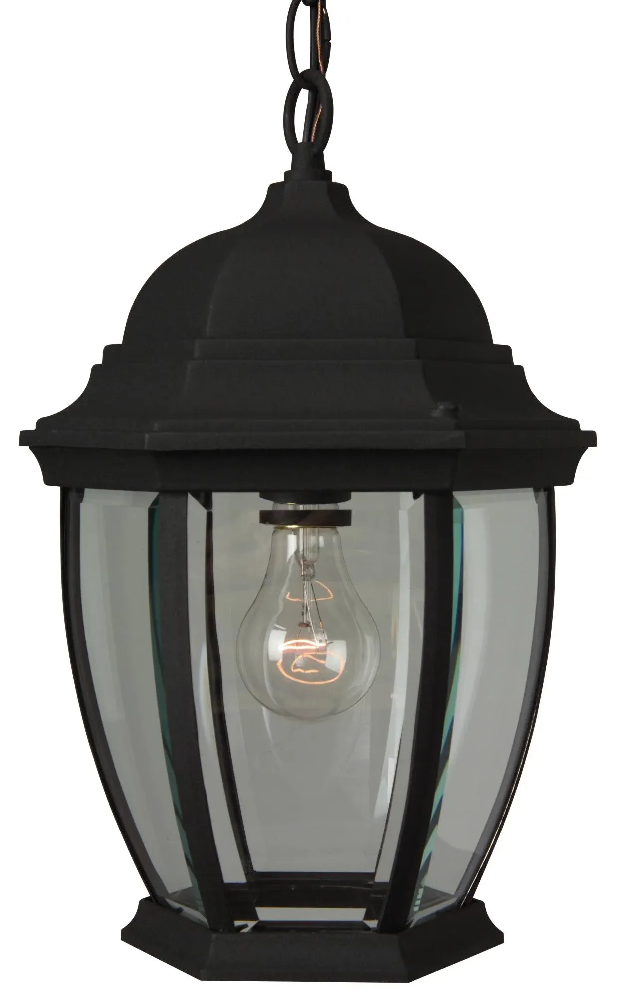 Bent Glass 1 Light Outdoor Pendant In Textured Matte Black (Z281-TB)