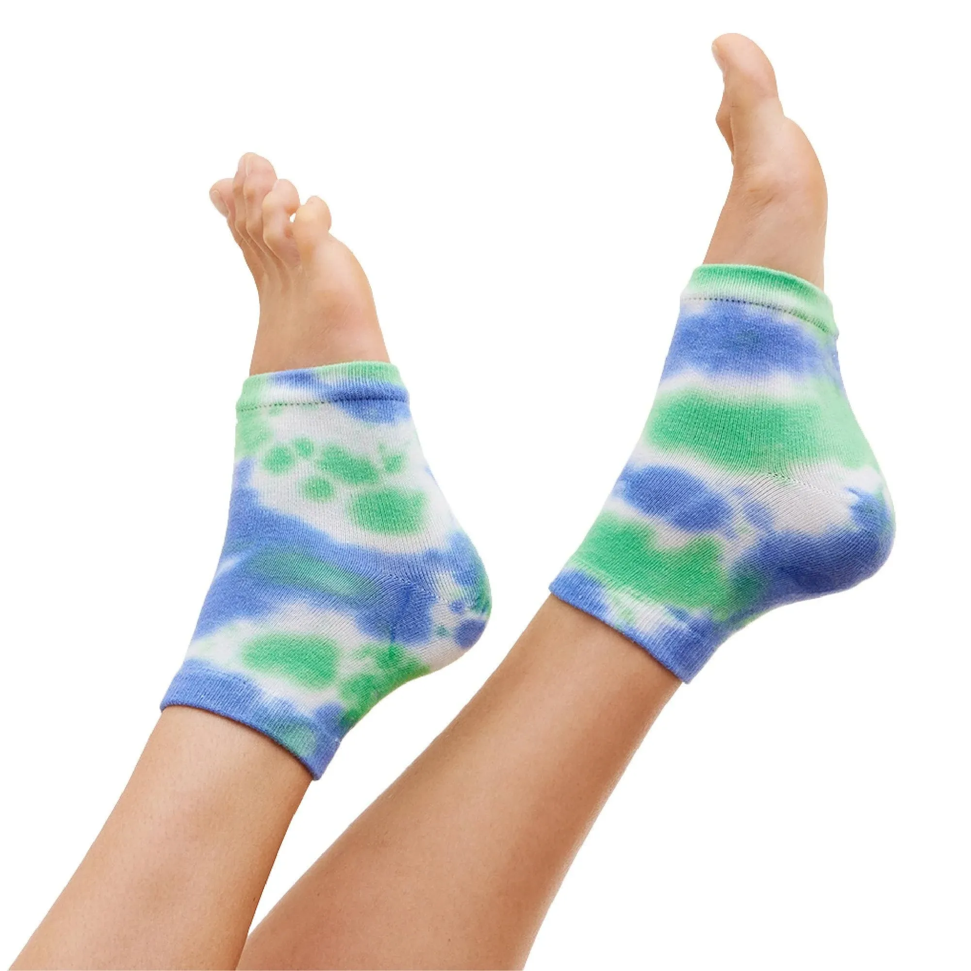 ZenToes Tie Dye Heel Socks Moisturizing Gel Repairs Cracked Dry Skin Overnight 