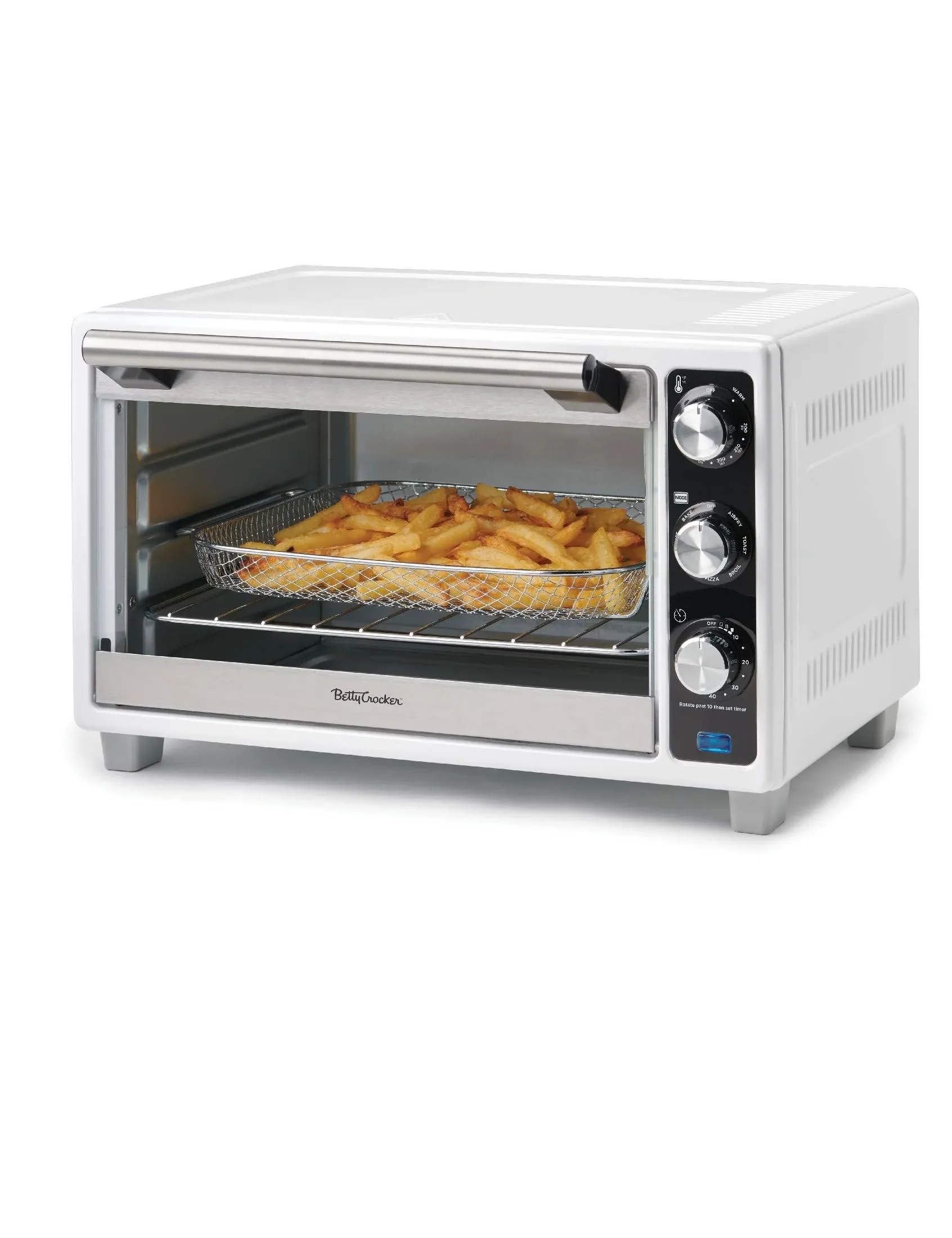 Betty Crocker Air Fryer Convection Toaster Oven, White