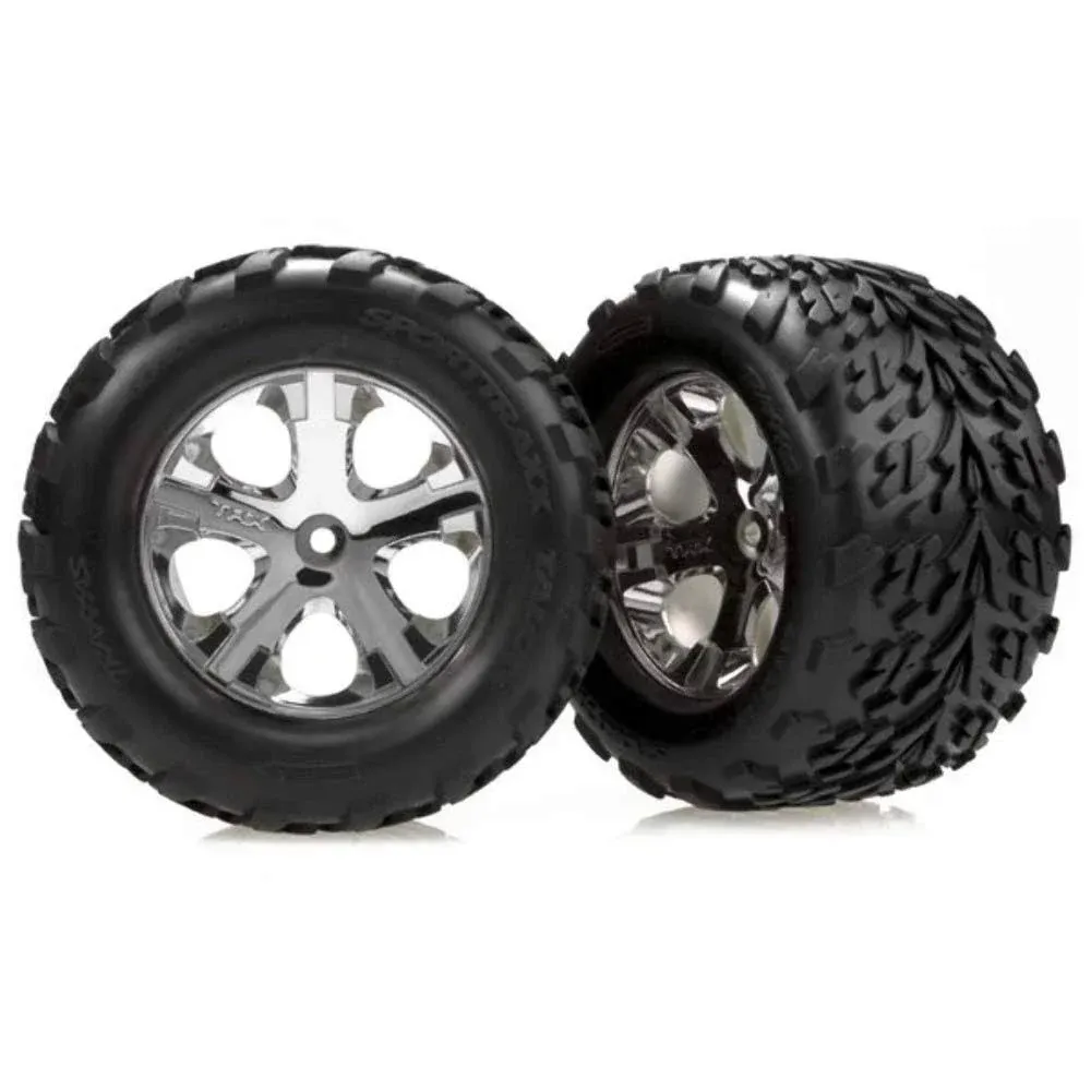 Traxxas 3668 - All-Star Chrome Wheels / Talon Tires