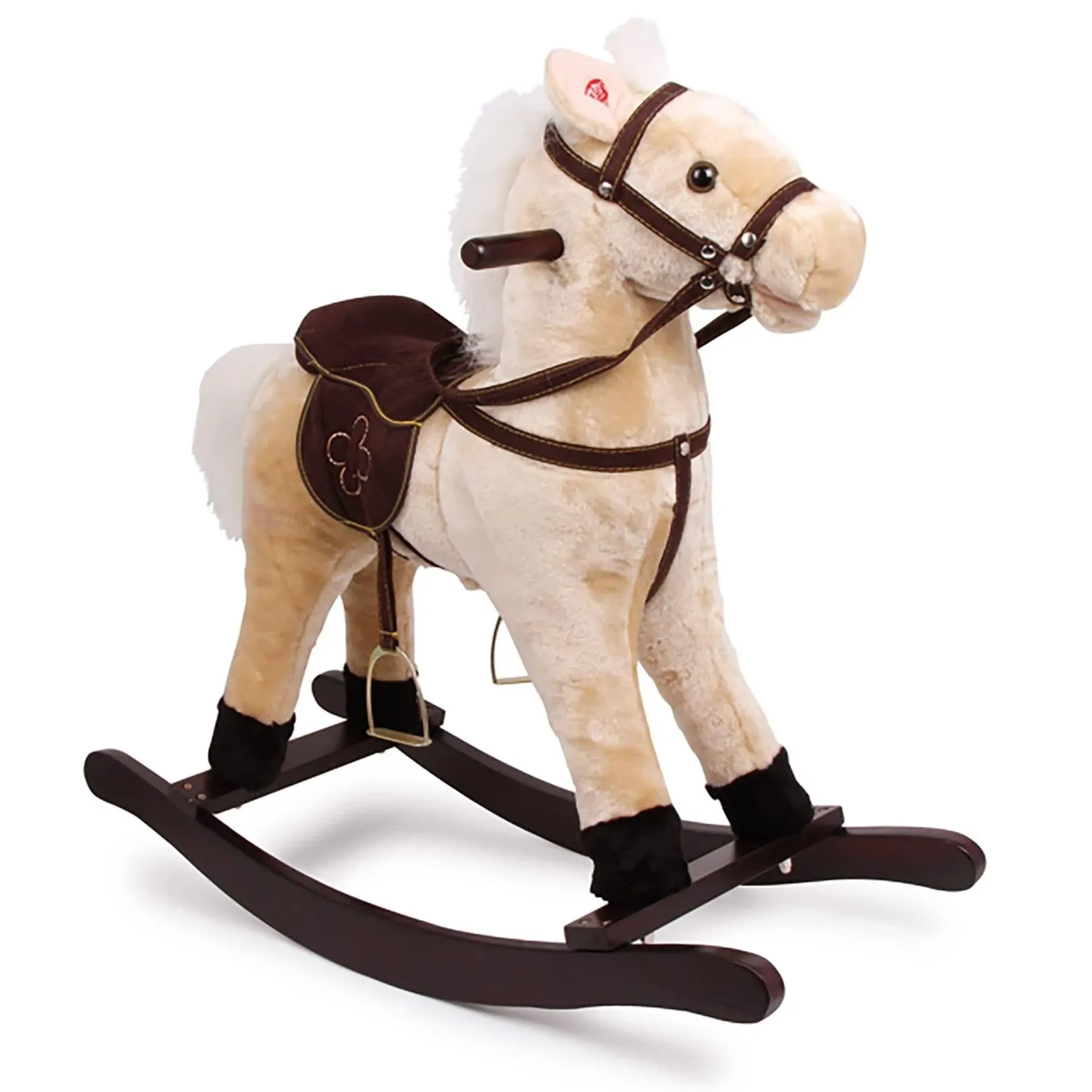 small foot wooden toys Rocking Horse Shaggy Designed for Children Ages 3+ Yea...