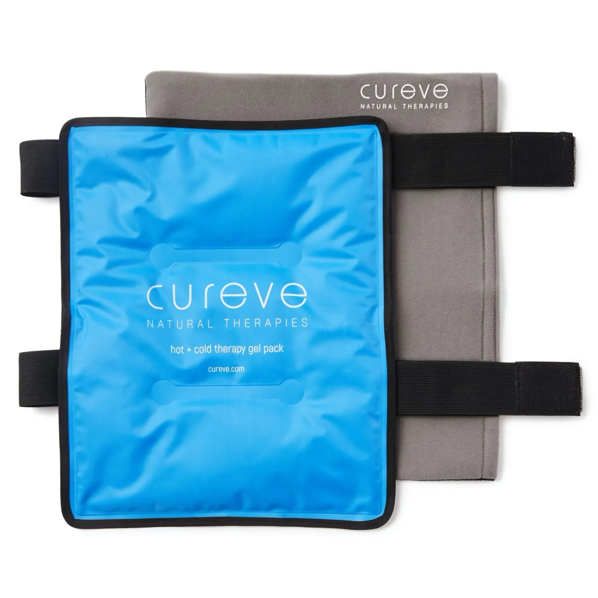 Large Hot and Cold Therapy Gel Ice Pack with Wrap by Cureve (12" x 15") - Reusable to Treat Injuries, Aches and Pains on Hip, Knee, Side, Back and Shoulder