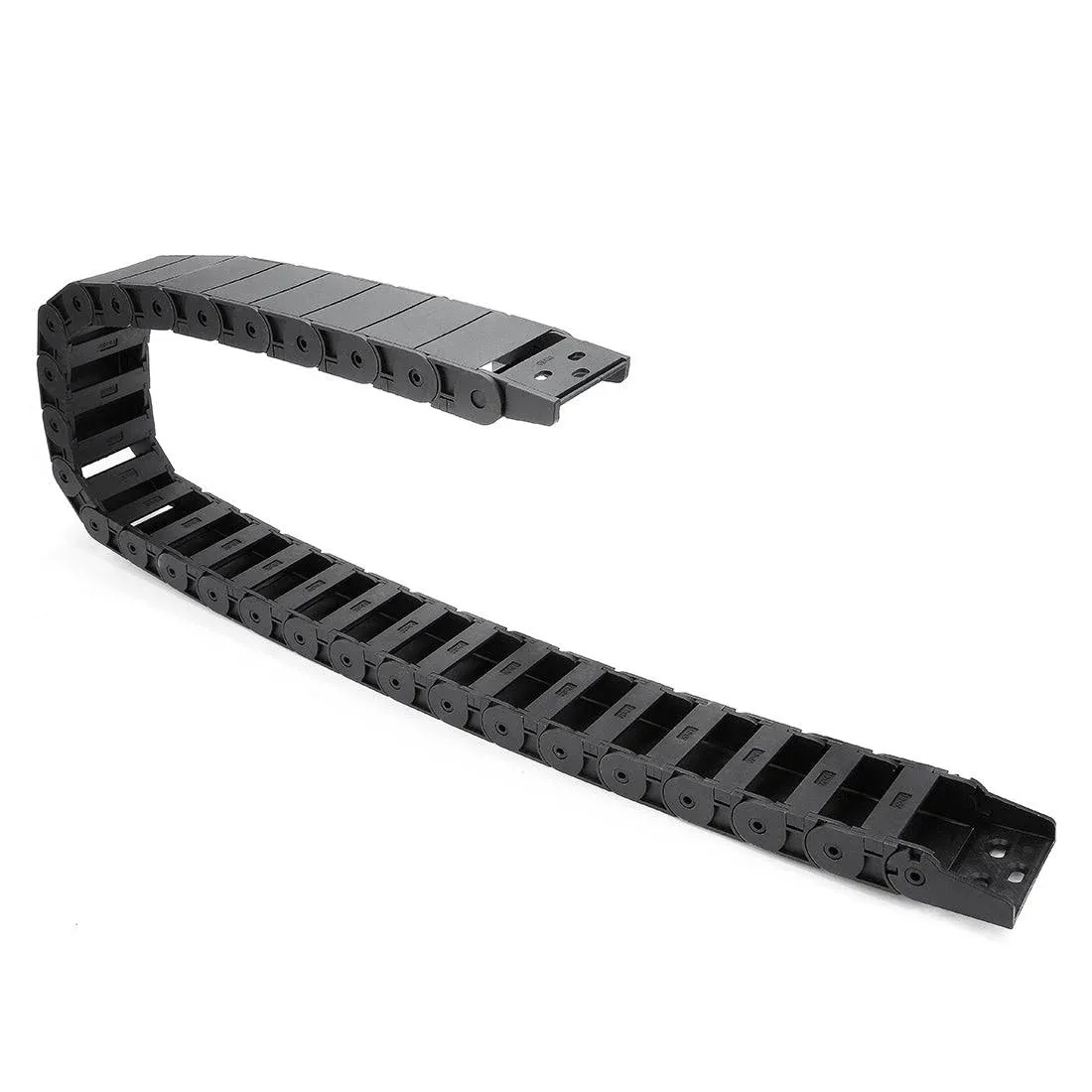 Uxcell R38 18mm x 50mm Black Plastic Semi Closed Cable Drag Chain Wire Carrier 1m Length