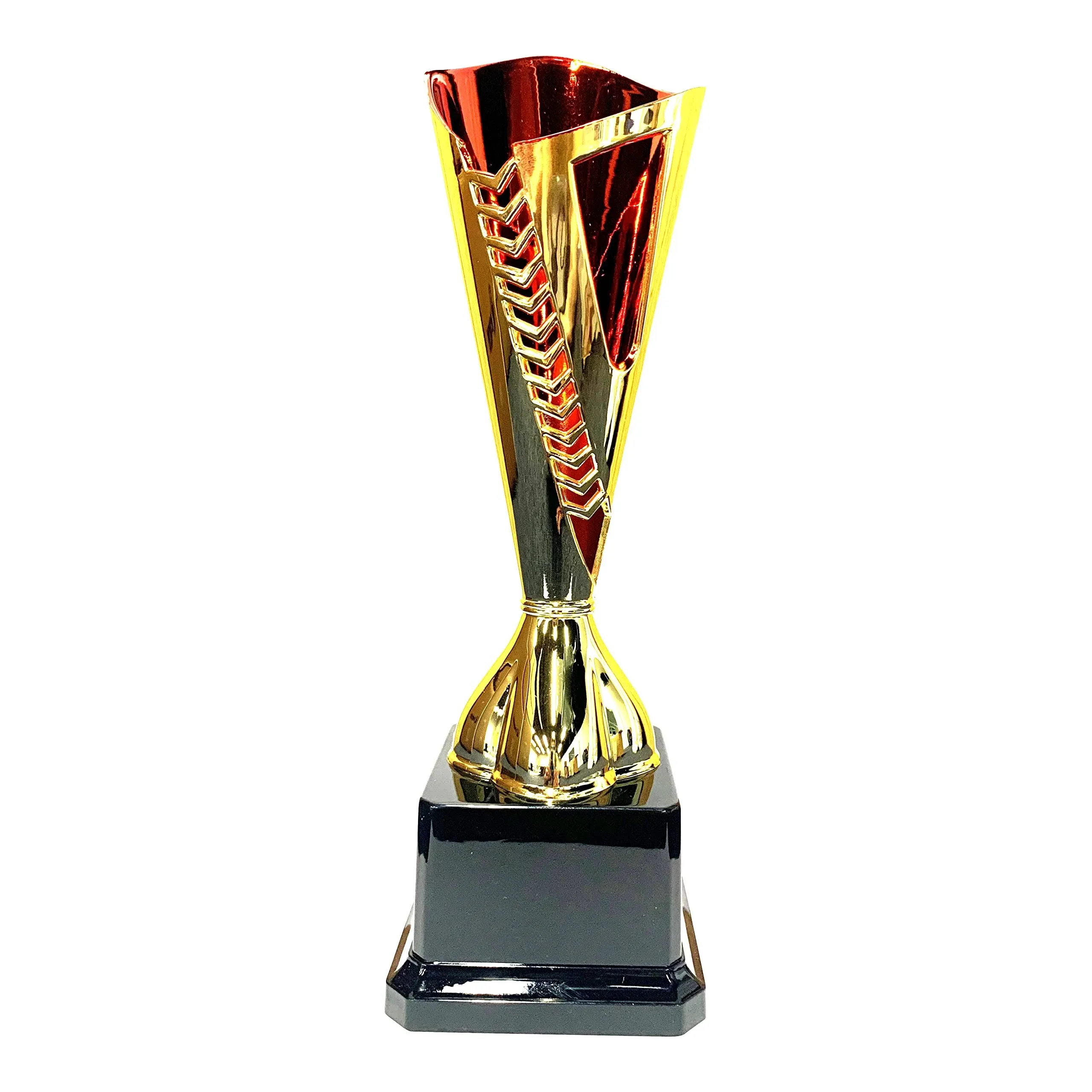 Trophy Cup - Gold with Red Arrow Detail Trophy for Sport Tournaments, Competi...