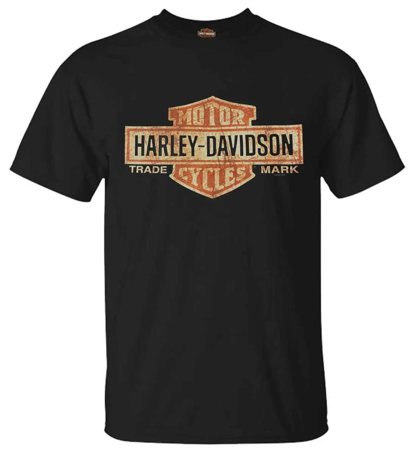 Harley-Davidson® Men's Distressed Elongated Bar & Shield Black T-Shirt 30296553