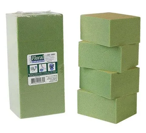 8 Piece Gentle Grip Floral Foam Blocks, Green (8 Blocks)