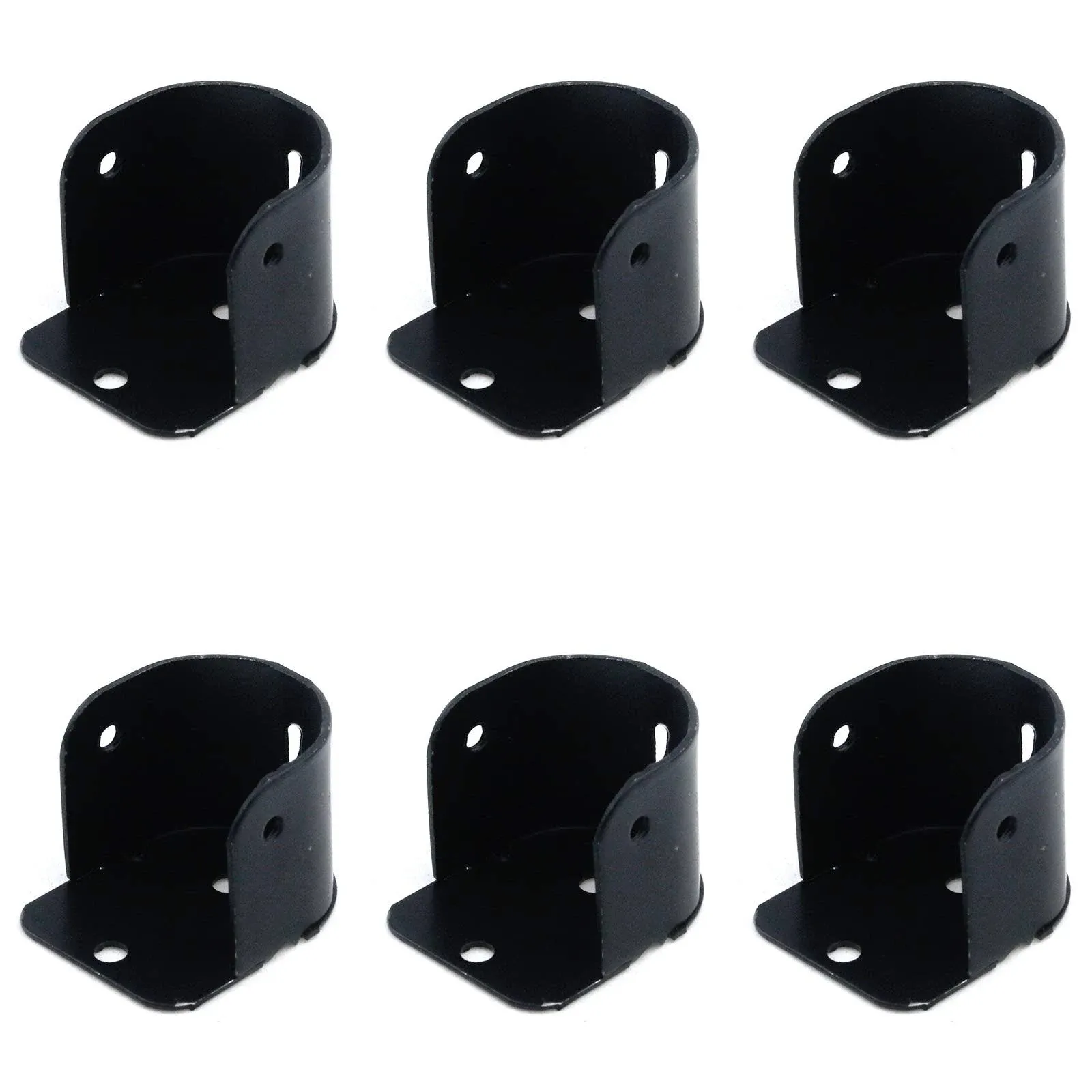 Coshar 6pcs Closet Rod Bracket Curtain Pole Sockets Flange Rod Holeder with Screws, Fit 1.0 Inch Diameter Pole, Black