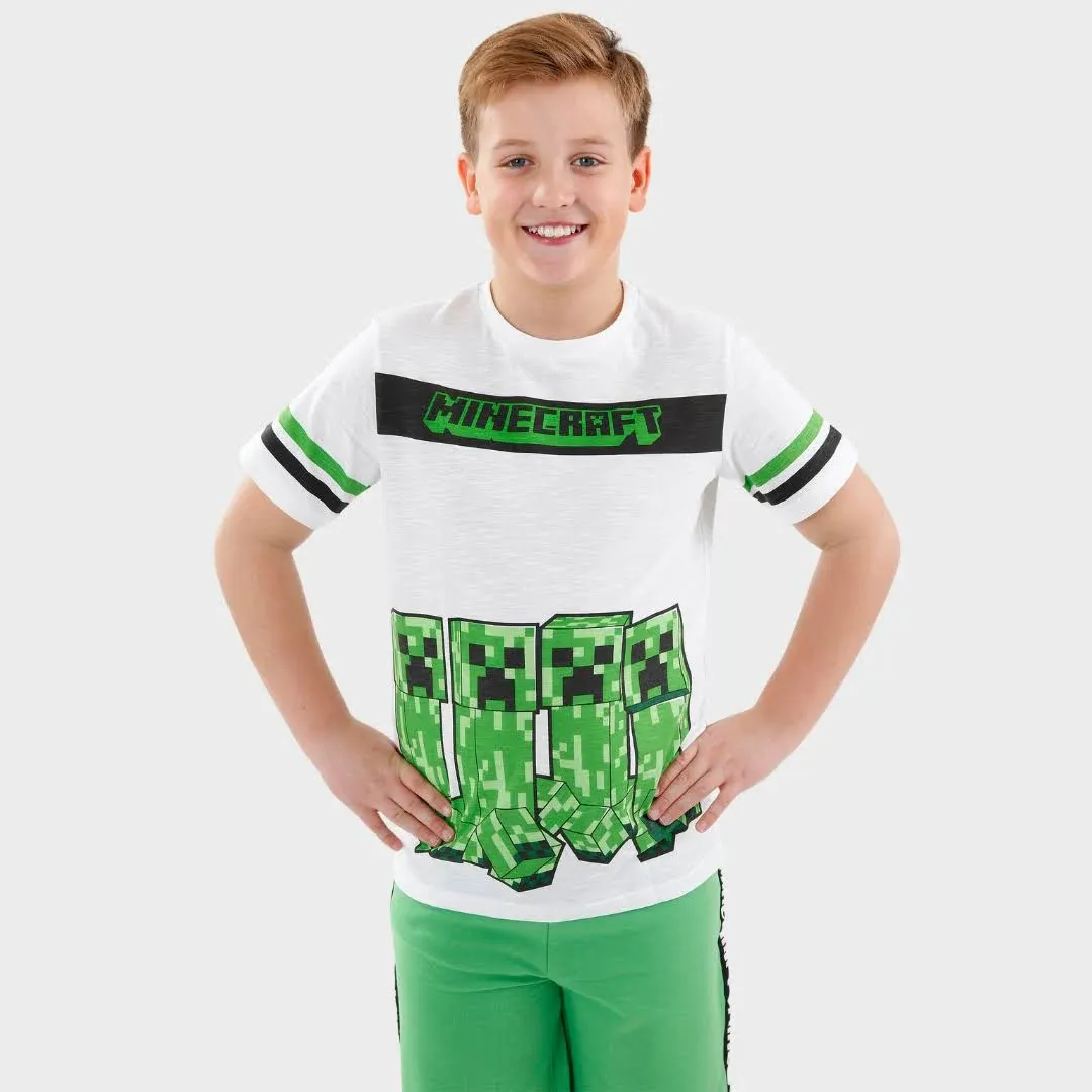 Minecraft T-Shirt and Shorts Boys Gaming Outfit Set