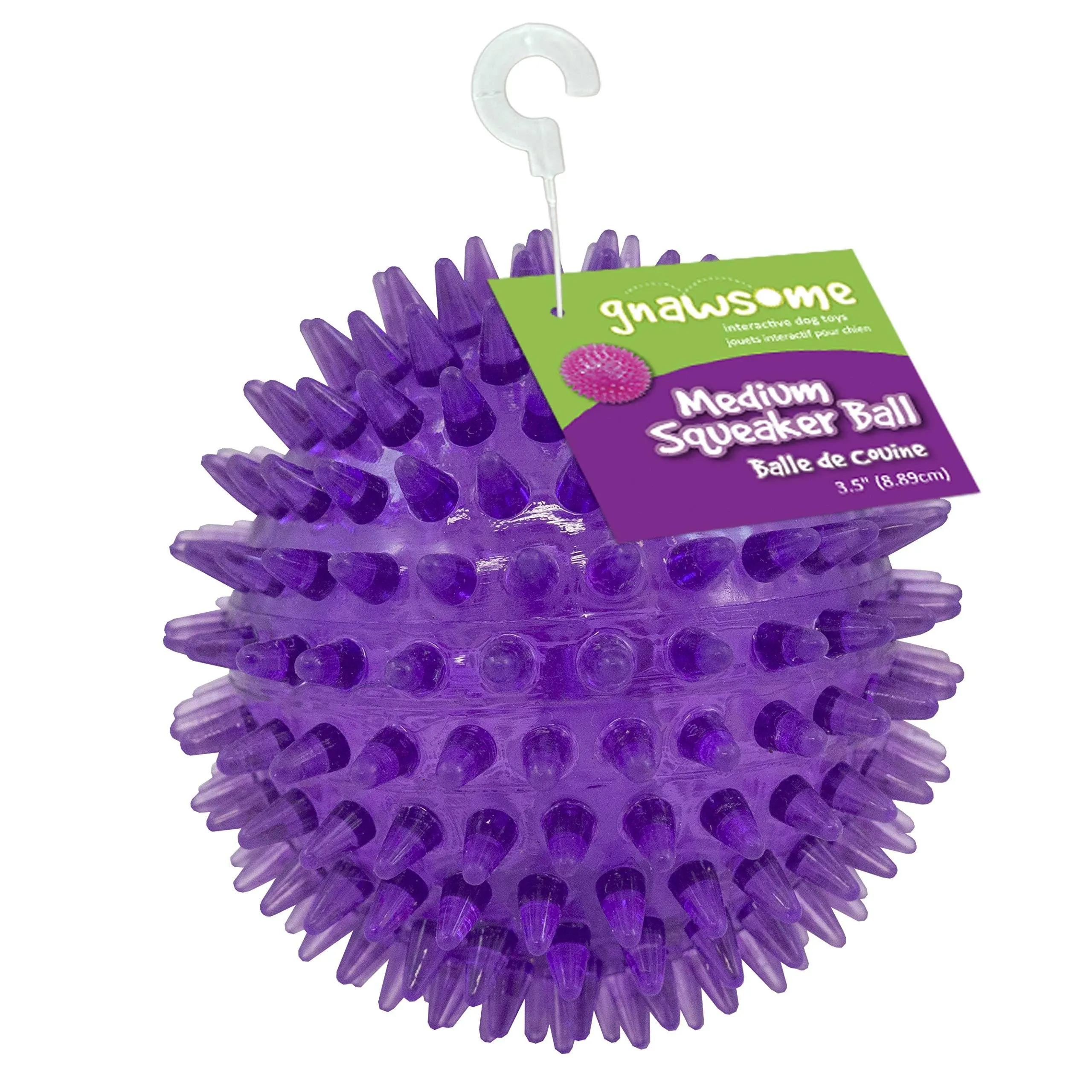 Gnawsome Medium Squeaker Ball Dog Toy, Medium 3.5&#034;, Colors will vary, All Breed