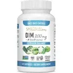 DIM Supplement 200 mg | Estrogen Balance for Women & Men | Hormone Balance, Hormonal Acne Supplements, Menopause Support, Antioxidant Support | Clean Label Project Certified, Vegan, Soy Free | 60 Ct.