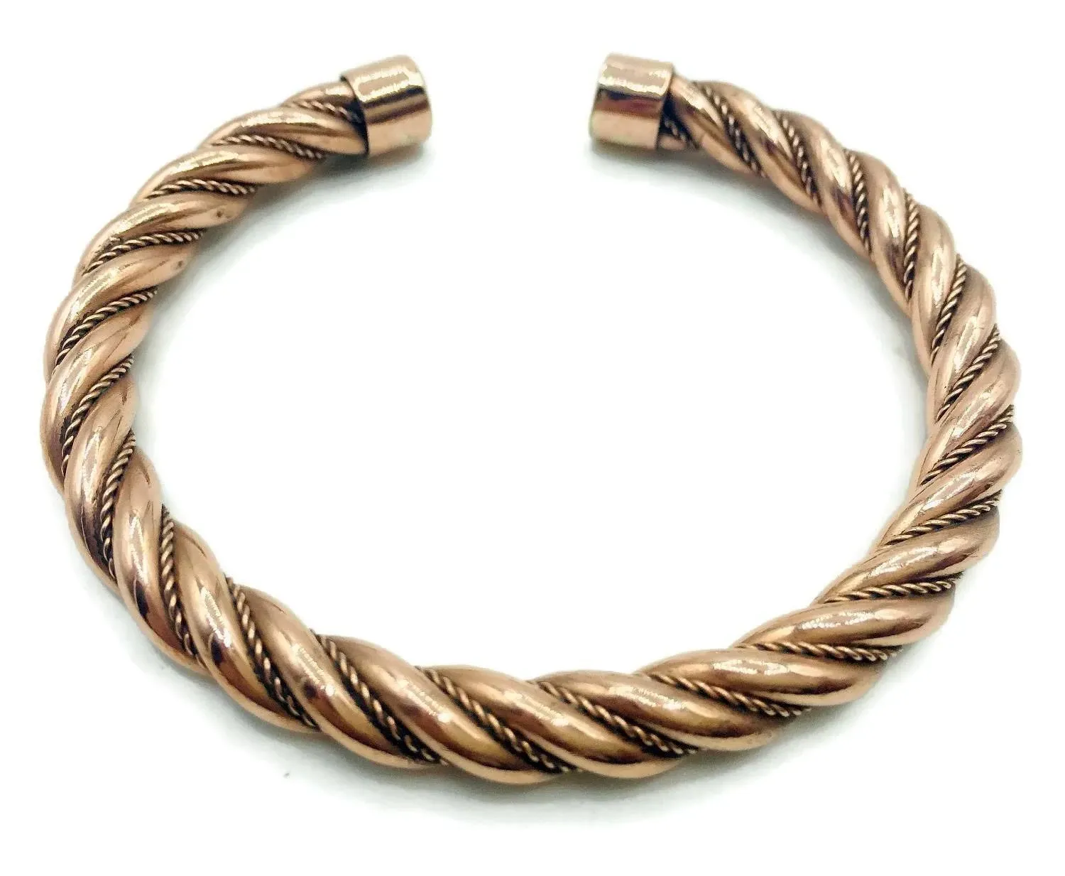 Handmade Traditional Design Twisted Copper Bracelet. 100% Pure Raw Copper.