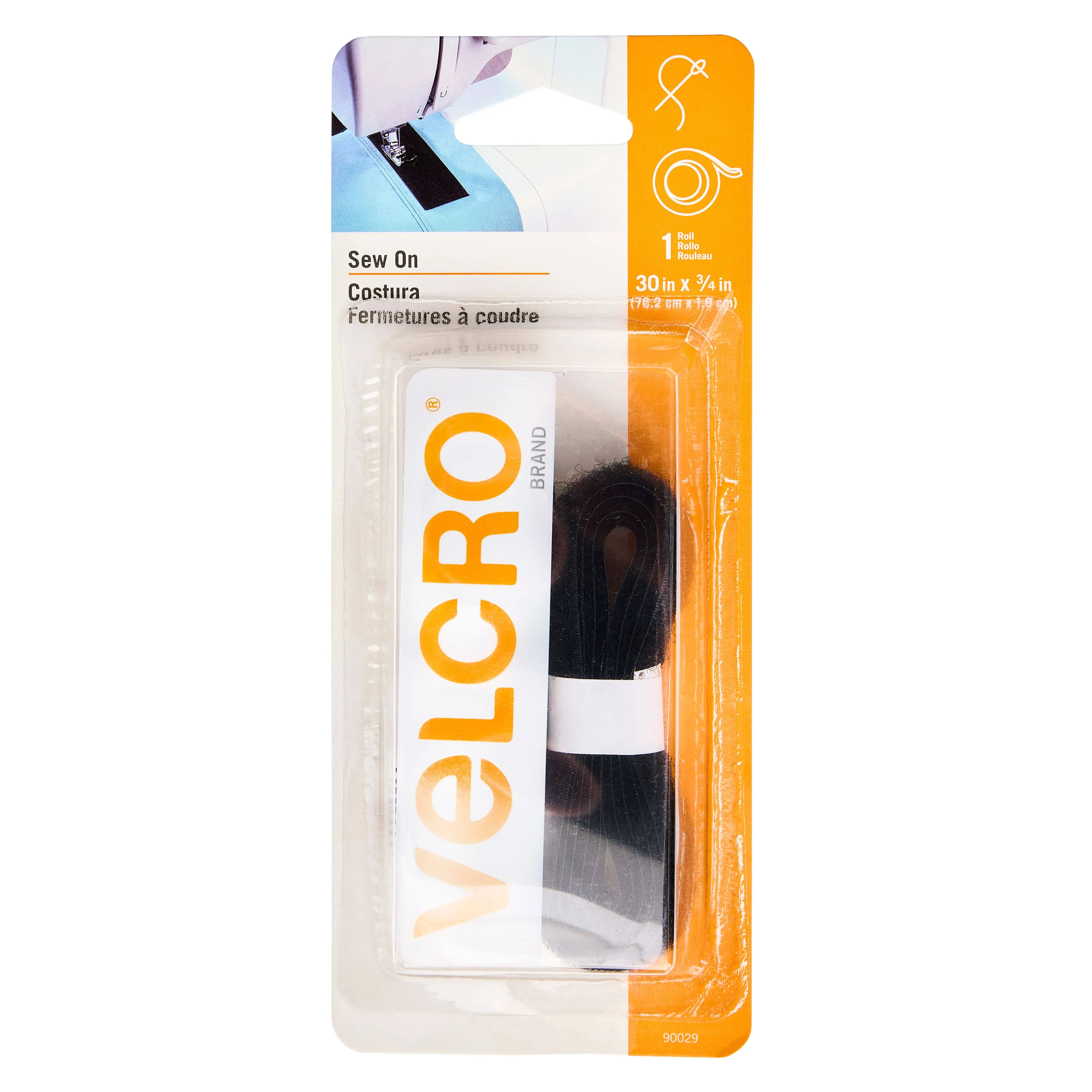 Velcro Brand Sew-On Tape 3/4"X30" Black