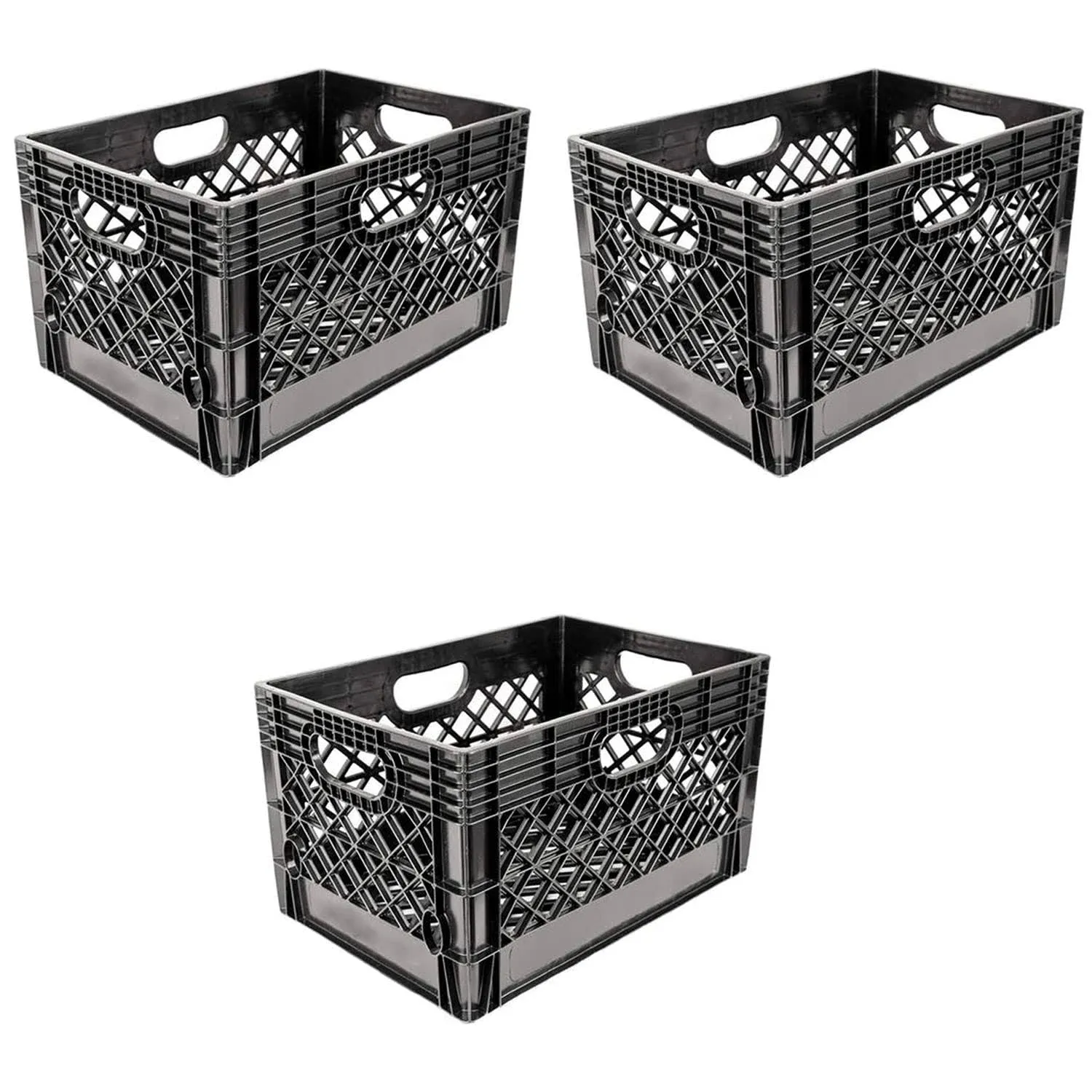 Juggernaut Storage 24 Qt Heavy Duty Stackable Storage Crate, Black (3 Pack)