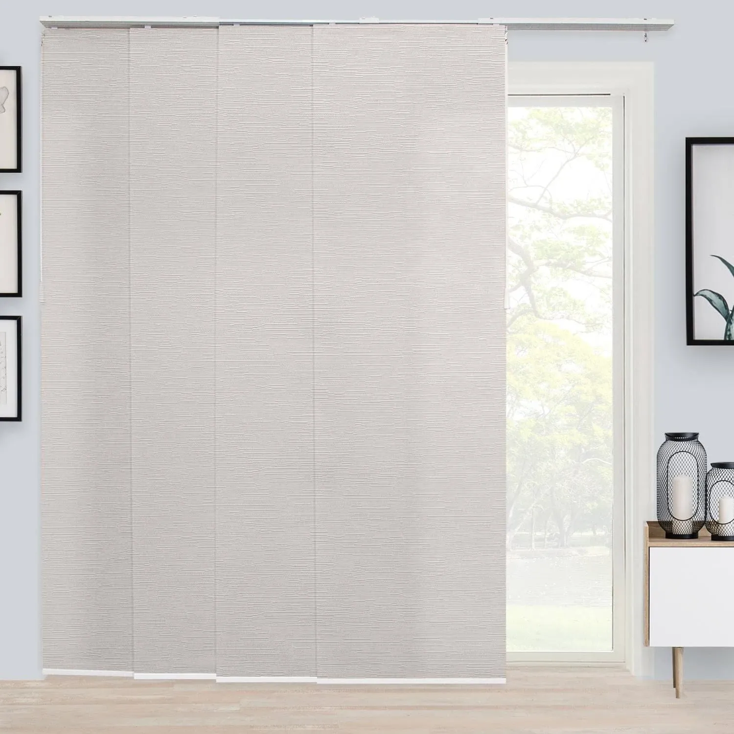 Chicology Slate Adjustable Sliding Panel Track Blind with 23