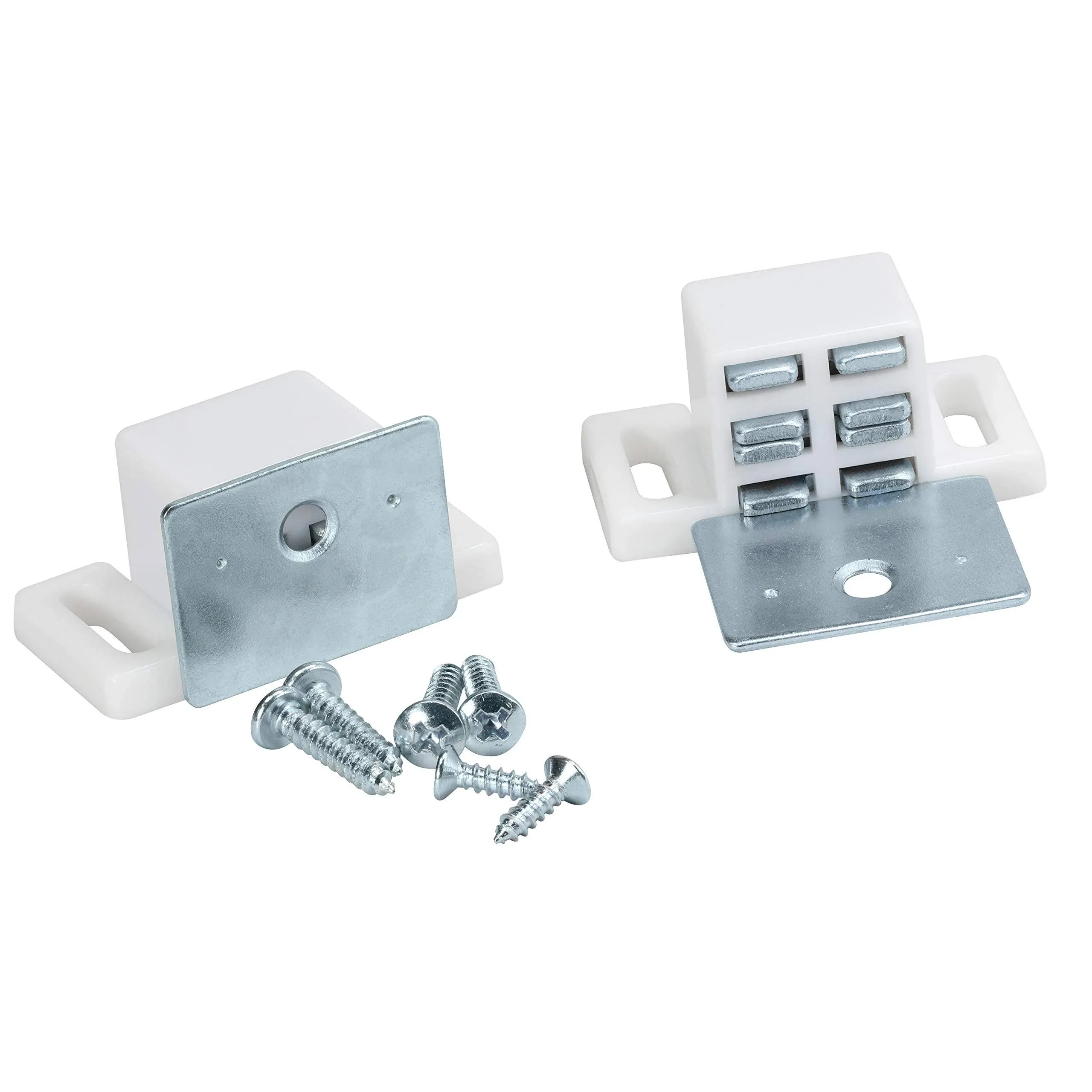 Rok Hardware Heavy Duty 15 lb High Magnetic Catch, White/Nickel, 2 Pack - Traditional - Cabinet And Drawer Hardware - by Rok Hardware | Houzz