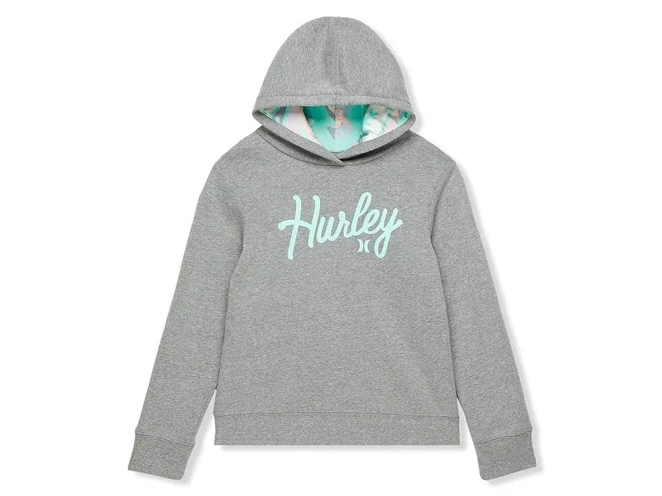 Hurley Kids Fleece Hoodie (Little Kids) Girl's Sweatshirt Carbon : 4 Little Kid