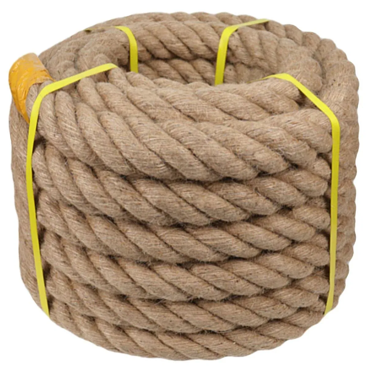 Twisted Manila Rope Natural Jute Rope (2 Inch x 25 Feet) Heavy Duty Hemp Rope...