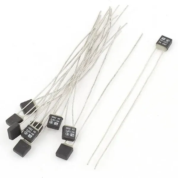 10pcs New RH 130C Double Lead Temperature Control Thermal Fuse 250V 2A