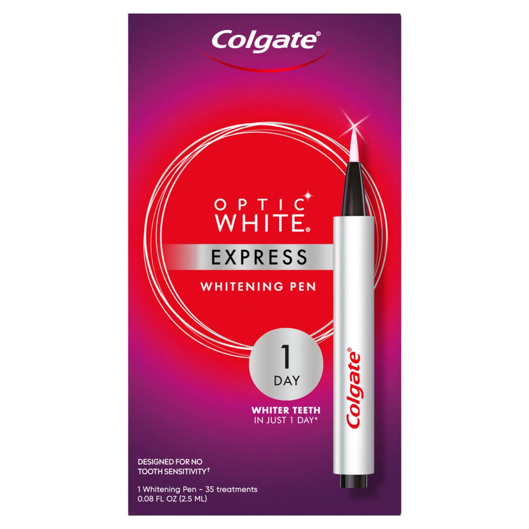 Colgate Optic White Express Teeth Whitening Pen, 35 Treatments, 0.08oz