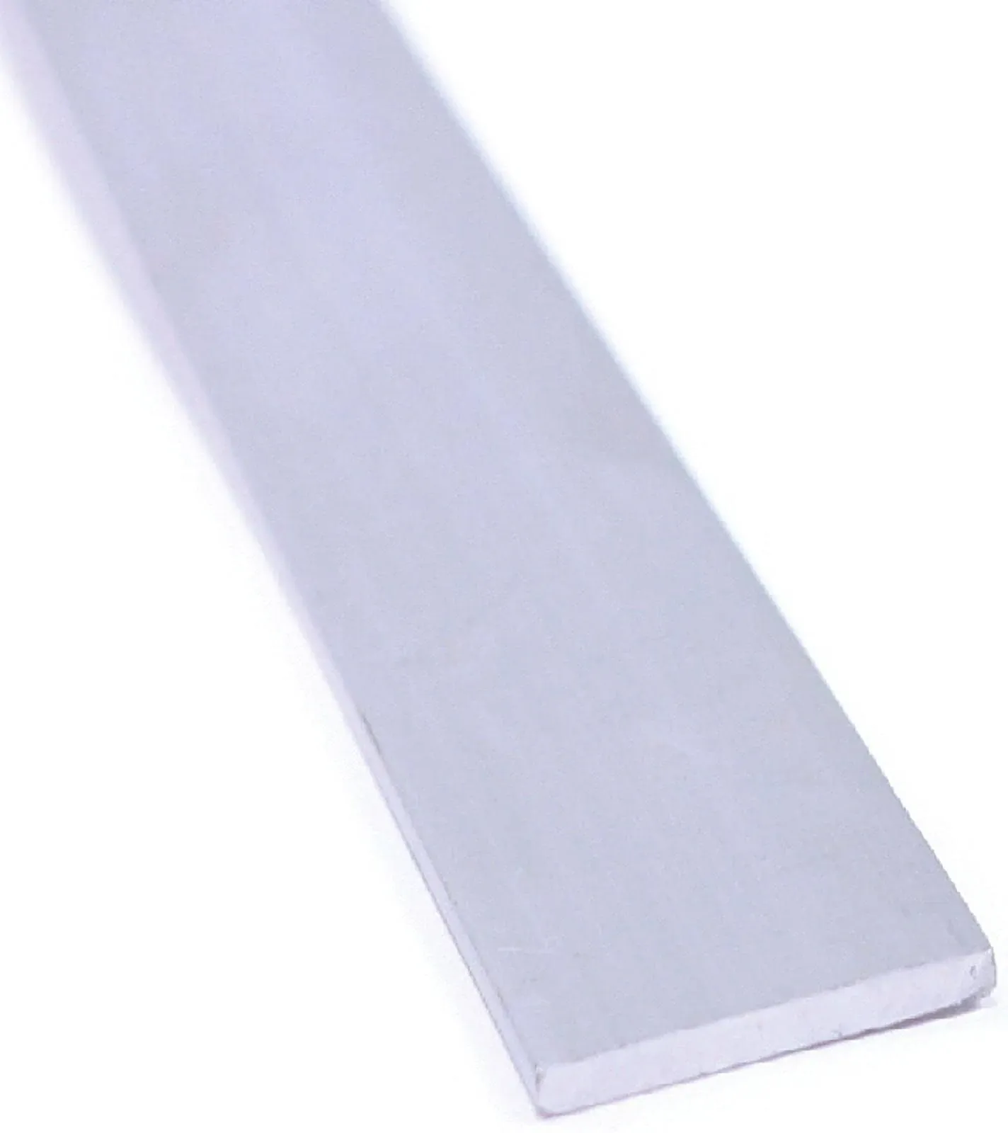 M-D 61077 Flat Bar, 1-1/2 in W, 72 in L, 1/8 in Thick, Aluminum, Mill, 6063 Grade Silver